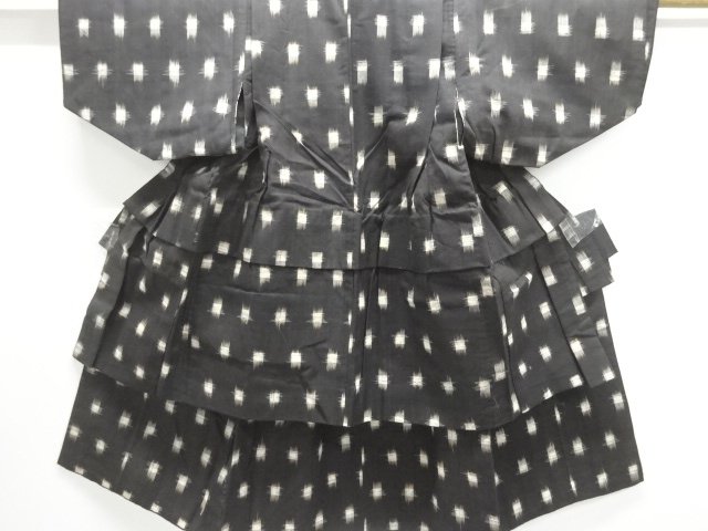 JAPANESE KIMONO / ANTIQUE ENSEMBLE KIMONO FOR BOYS / COTTON / CHA-KASURI